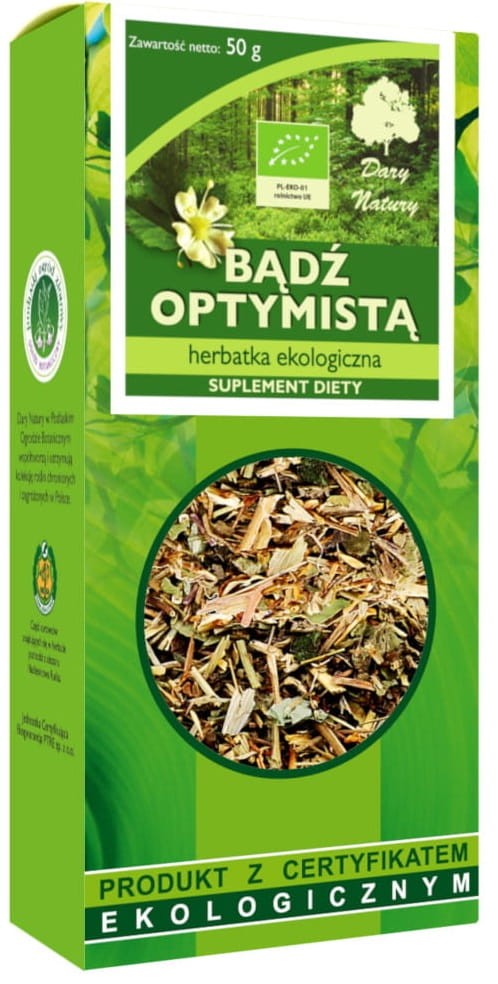 Herbatka Bądź Optymistą Suplement Diety BIO 50g - Dary Natury