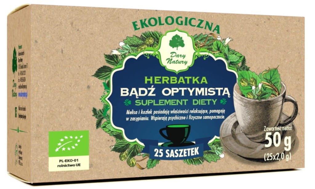 Herbatka Bądź Optymistą Suplement Diety BIO 50g - Dary Natury