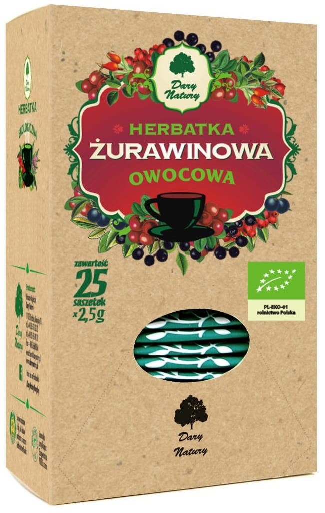 Herbatka Żurawinowa BIO 62g - Dary Natury