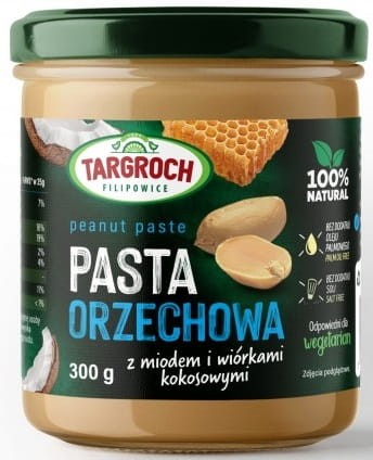 Pasta Orzechowa &amp; Miód &amp; Kokos 300g - Targroch