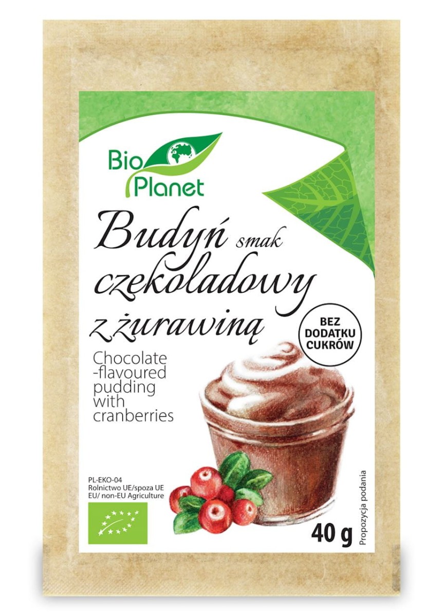 Budyń o Smaku Czekoladowym z Żurawiną BIO 40g - Bio Planet