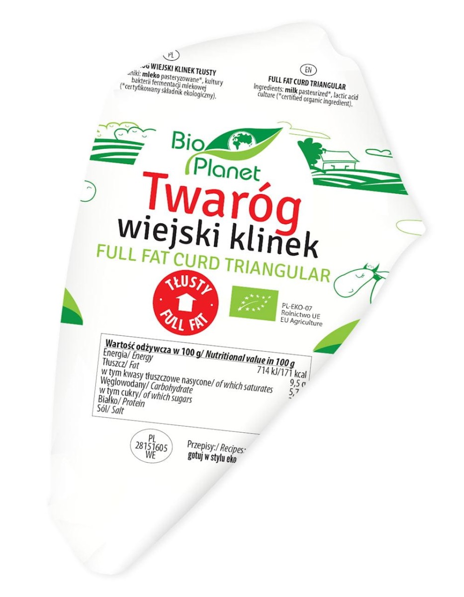 Twaróg Wiejski Klinek Tłusty BIO 300g - Bio Planet
