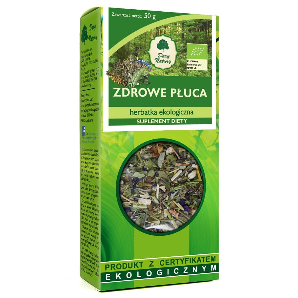 Herbatka Zdrowe Płuca Suplement Diety BIO 50g - Dary Natury