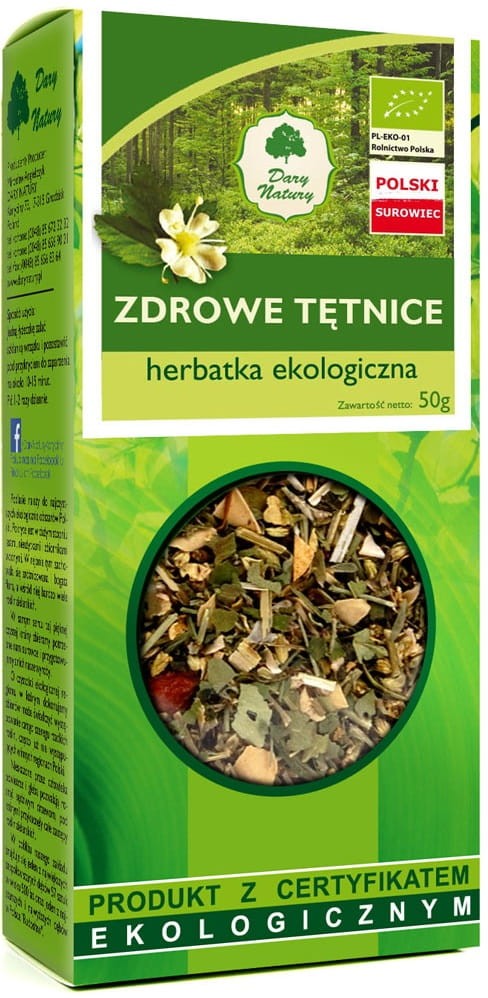 Herbatka Zdrowe Tętnice Polecana przy Miażdżycy BIO 50g - Dary Natury