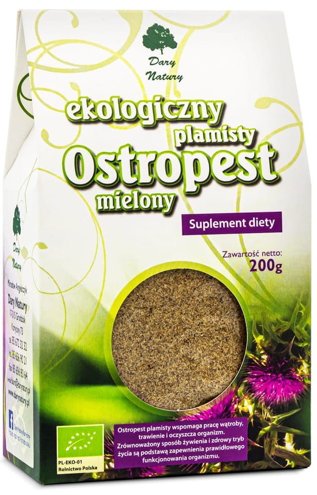Ostropest Plamisty Mielony Suplement Diety BIO 200g - Dary Natury