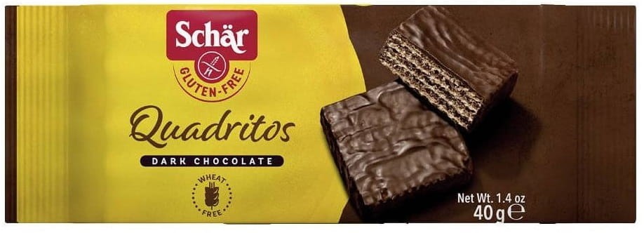 Wafelki w Czekoladzie Quadritos bezglutenowe 40g - Schär