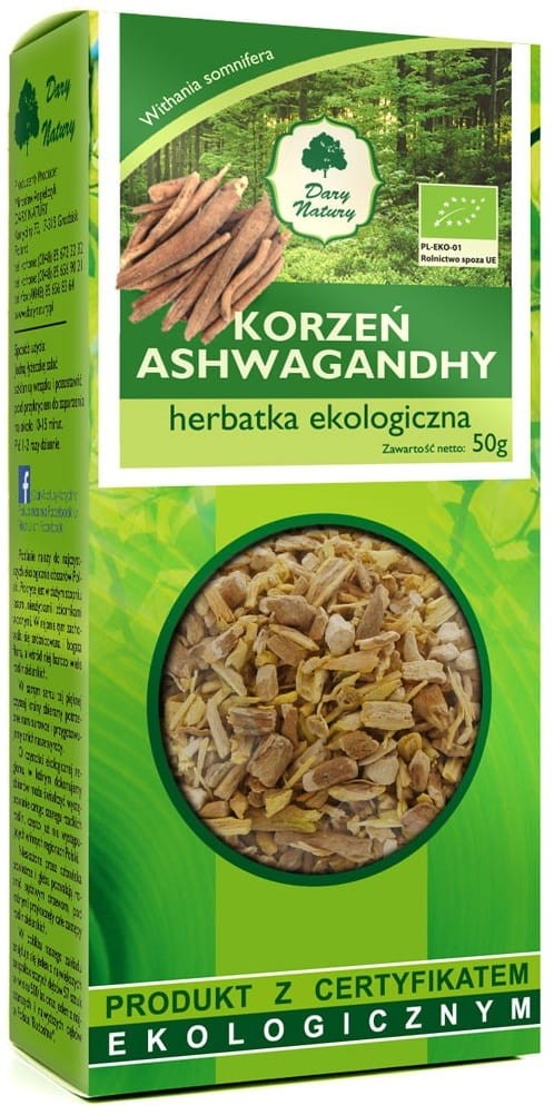 Ashwagandha Korzeń BIO 50g - Dary Natury