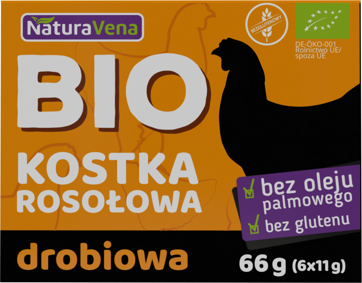 Kostka Rosołowa Drobiowa BIO 66g - NaturAvena
