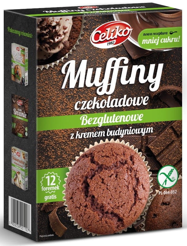 Mufiny Czekoladowe z Kremem Budyniowym bezglutenowe 310g - Celiko