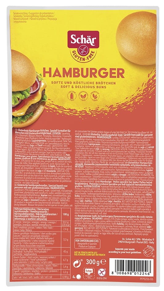 Bułki do Hamburgera bezglutenowe 4 sztuki 300g - Schär