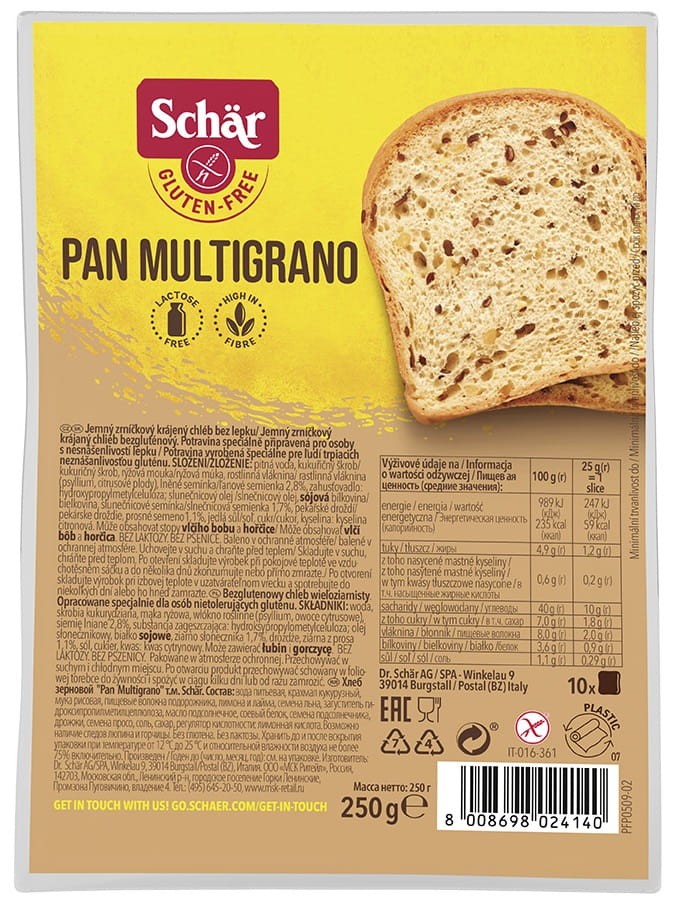 Chleb Wieloziarnisty Pan Multigrano bezglutenowy 250g - Schär