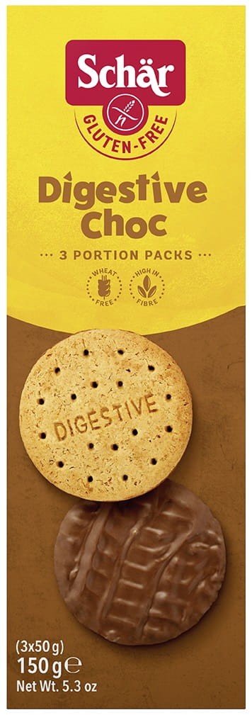 Pełnoziarniste Ciasteczka z Czekoladą Mleczną Digestive Chock bezglutenowe 150g - Schär