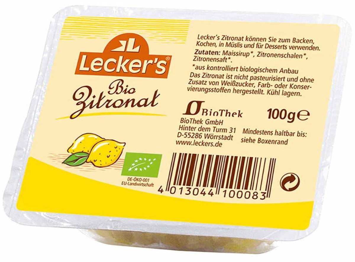 Skórka Cytrynowa Kandyzowana BIO 100g - Leckers