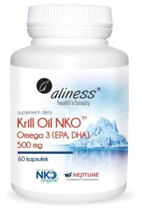 Olej z Kryla Omega 3 Krill Oil NKO 500mg Suplement Diety 60 Kapsułek - Aliness