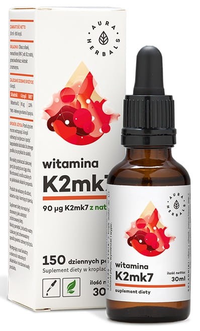 Witamina K2mk7 Suplement Diety Krople 30ml - Aura Herbals