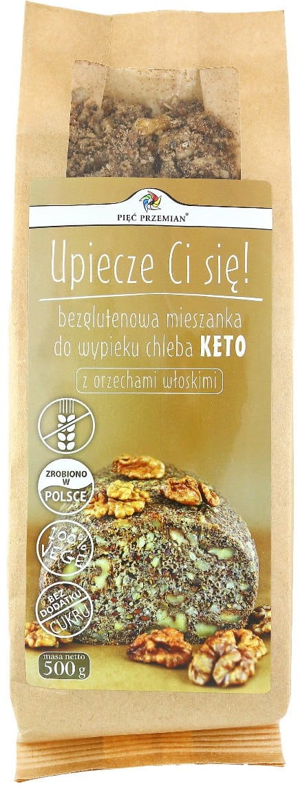 Mieszanka Chleba bezglutenowego Keto z Orzechami Włoskimi 500g - Pięć Przemian