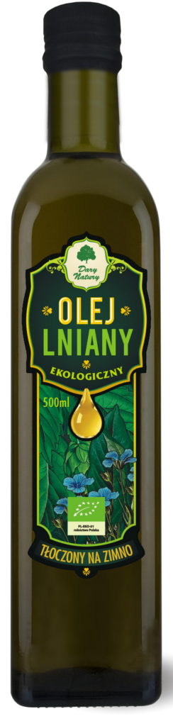 Olej Lniany Virgin BIO 500ml - Dary Natury