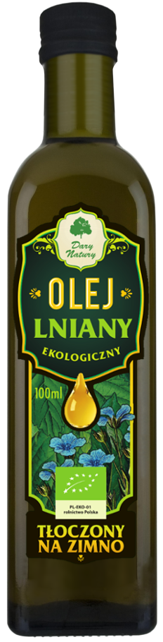 Olej Lniany Virgin BIO 100ml - Dary Natury