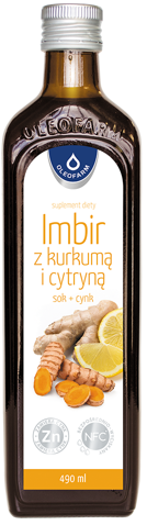 Sok Imbir z Kurkumą i Cytryną 490ml - Oleofarm