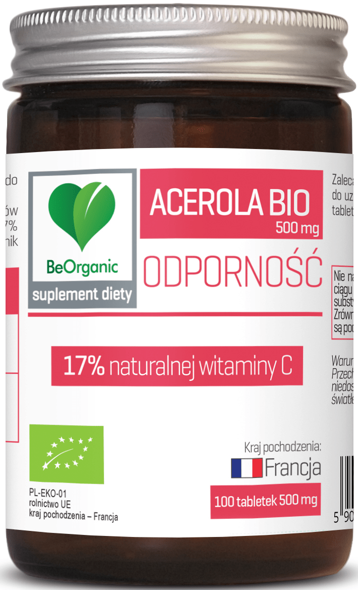 Acerola Odporność 17% Naturalnej Witaminy C BIO 100 Tabletek - BeOrganic