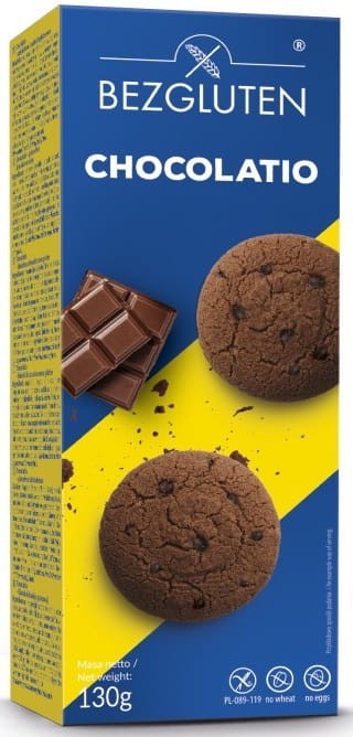 Czekoladowe Ciastka Chocolatio bezglutenowe 130g - Bezgluten