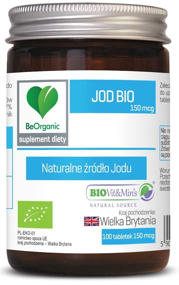 Jod Suplement Diety BIO 150mcg 100 Kapsułek - BeOrganic