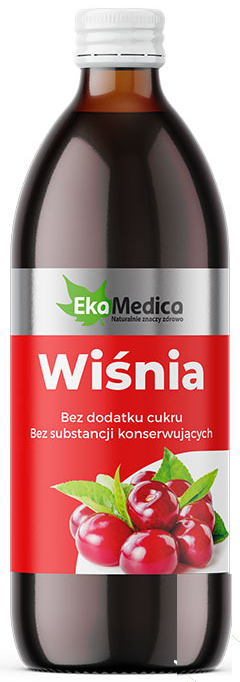 Sok z Wiśni 100% bez dodatku cukru Suplement Diety 500ml - EkaMedica