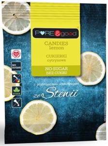 Cukierki Landrynki Cytrynowe bez dodatku cukru 50g - Pure and Good