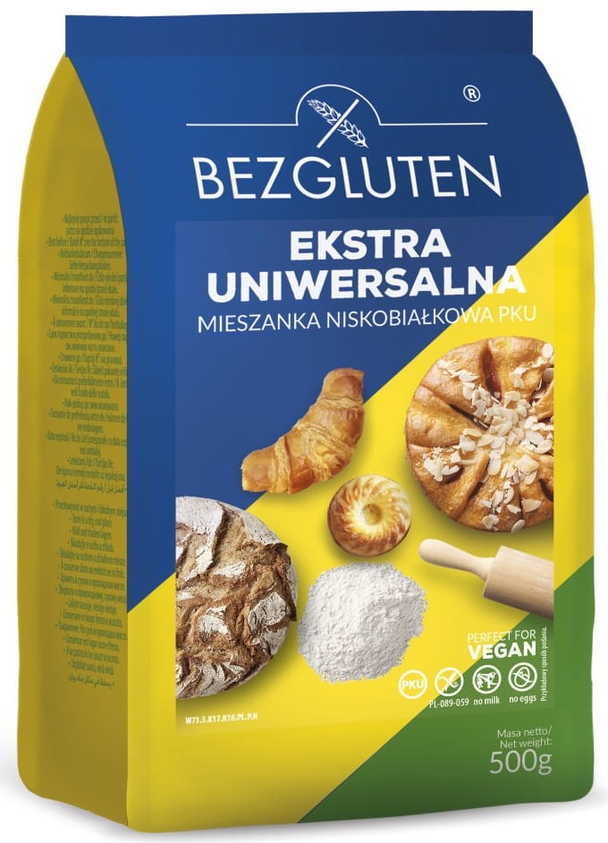 Koncentrat Uniwersalny Mąki Ekstra Uniwersalna Mieszanka Niskobiałkowa PKU bezglutenowa 500g - Bezgluten