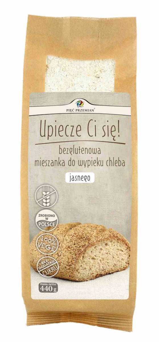 Mieszanka Chleba Bezglutenowego Jasnego 440g - Pięć Przemian