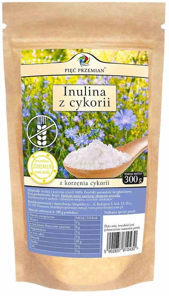 Inulina z Korzenia Cykorii bezglutenowa 300g - Pięć Przemian
