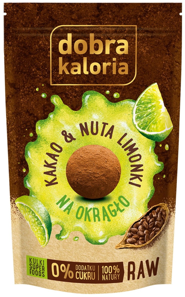 Kulki Mocy na Okrągło Kakao i Nuta Limonki bez dodatku cukru 65g - Dobra Kaloria
