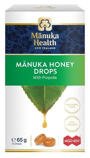 Cukierki z Miodem Manuka MGO 400+ z Propolisem i Witaminą C 15 sztuk 65g - Manuka Health