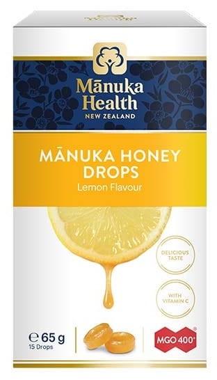 Cukierki z Miodem Manuka MGO 400+ i Witaminą C o Smaku Cytrynowym 15 sztuk 65g - Manuka Health