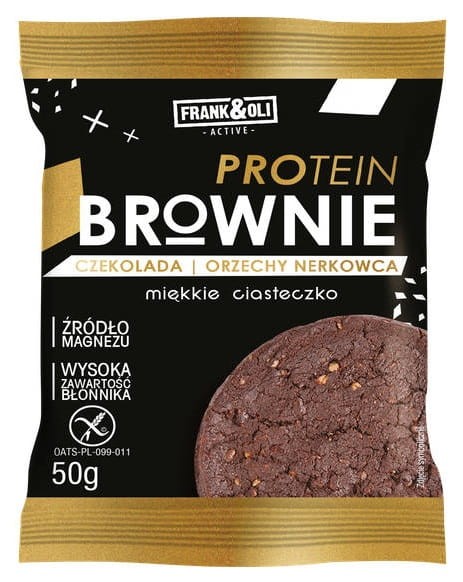 Ciastko Brownie Proteinowe Czekolada i Orzech Nerkowca bezglutenowe 50g - Frank&amp;Oli