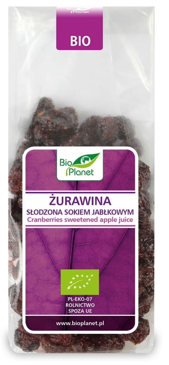 Żurawina Słodzona Sokiem Jabłkowym BIO 100g - Bio Planet
