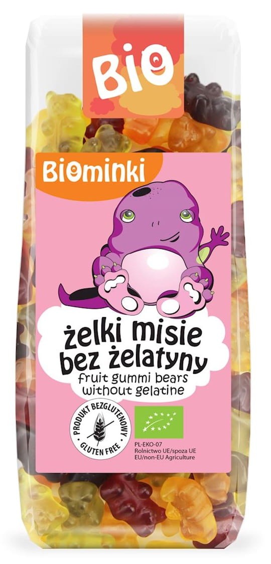 Żelki Misie bez Żelatyny BIO 100g - Biominki