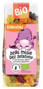 Żelki Misie bez Żelatyny bezglutenowe BIO 100g - Biominki