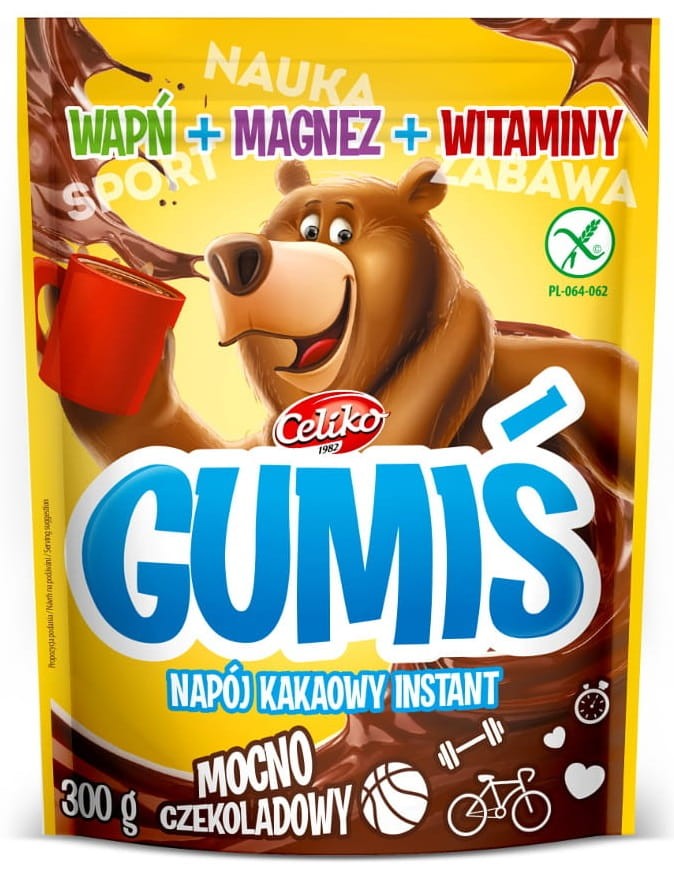 Kakao Rozpuszczalne Gumiś bezglutenowe 300g - Celiko