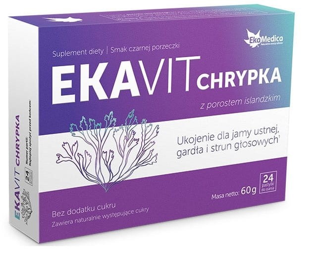Chrypka Pastylki do Ssania Ekavit Suplement Diety 60g 24 sztuki - EkaMedica