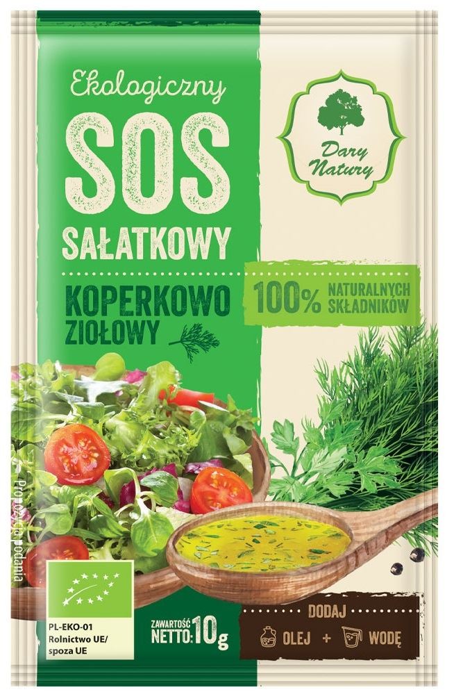 Sos Sałatkowy Koperkowo Ziołowy BIO 10g - Dary Natury