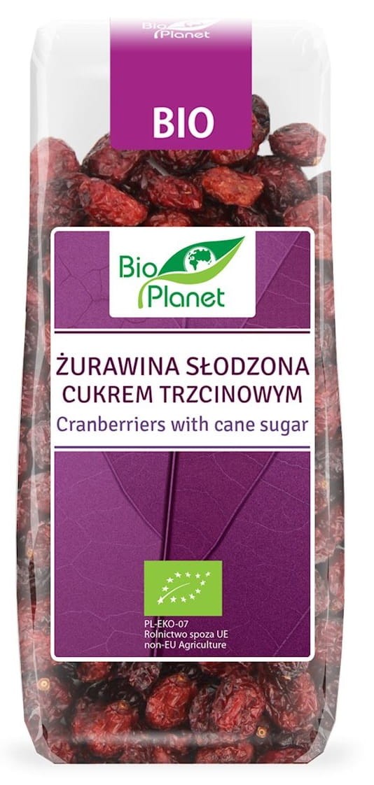 Żurawina Słodzona Cukrem Trzcinowym BIO 100g - Bio Planet