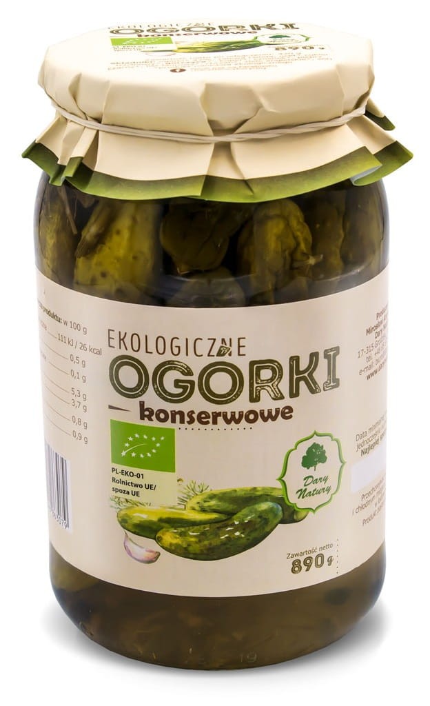 Ogórki Konserwowe BIO 890g - Dary Natury