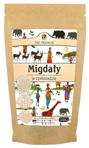 Migdały w Czekoladzie bez dodatku cukru bezglutenowe 100g - Pięć Przemian