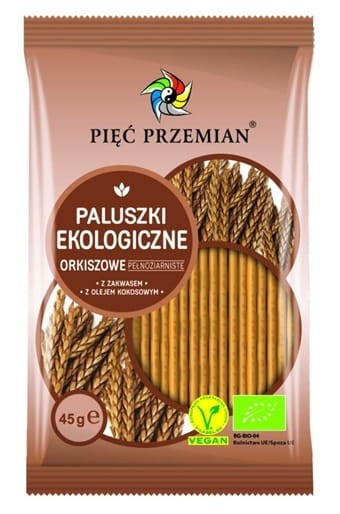 Paluszki Orkiszowe Pełnoziarniste BIO 45g - Pięć Przemian