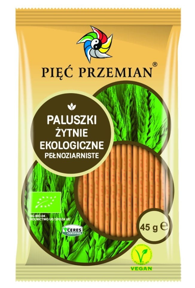 Paluszki Żytnie Pełnoziarniste BIO 45g - Pięć Przemian