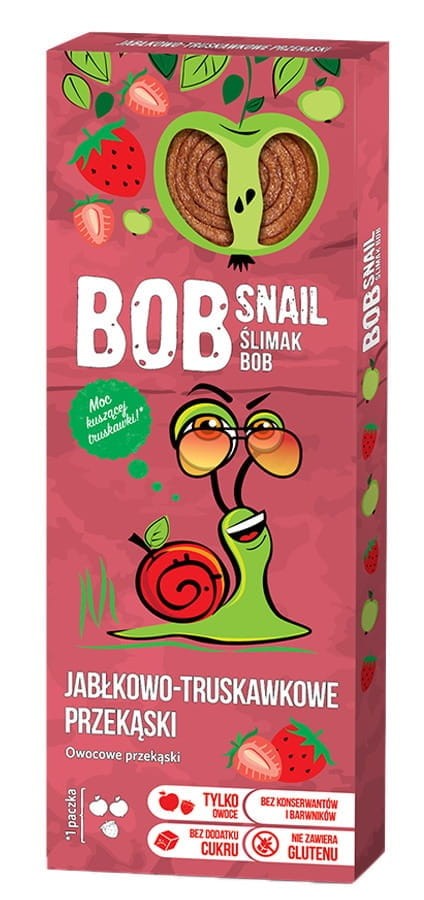 Przekąska Owocowa Jabłko Truskawka bez dodatku cukru 30g - Bob Snail