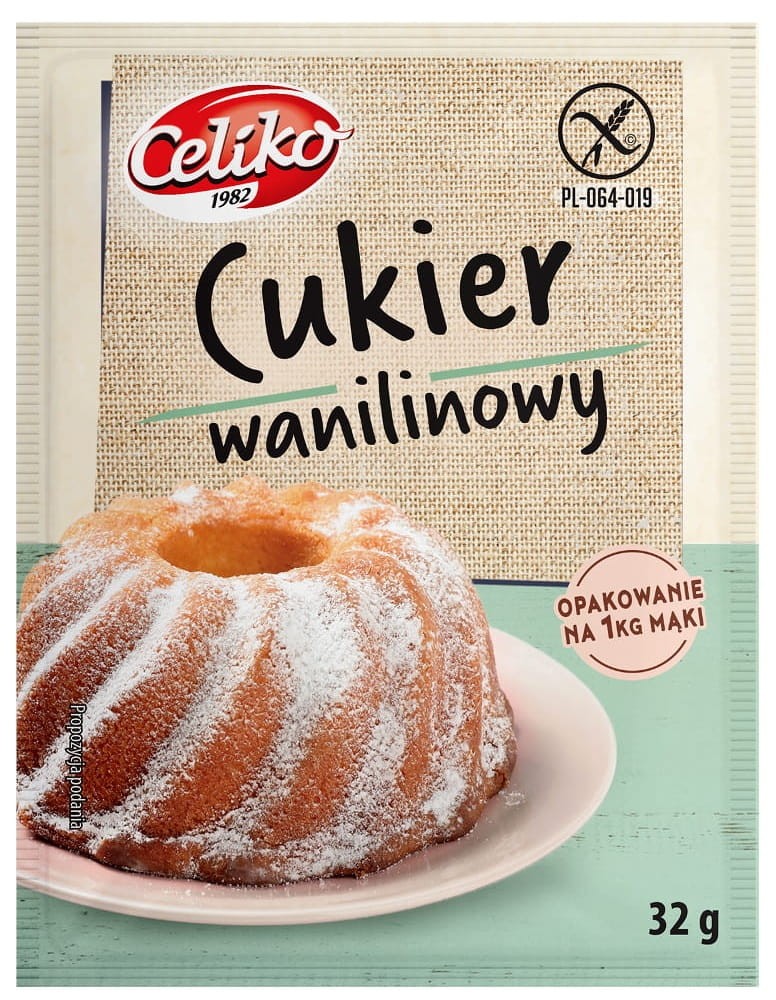 Cukier Waniliowy bezglutenowy 32g - Celiko