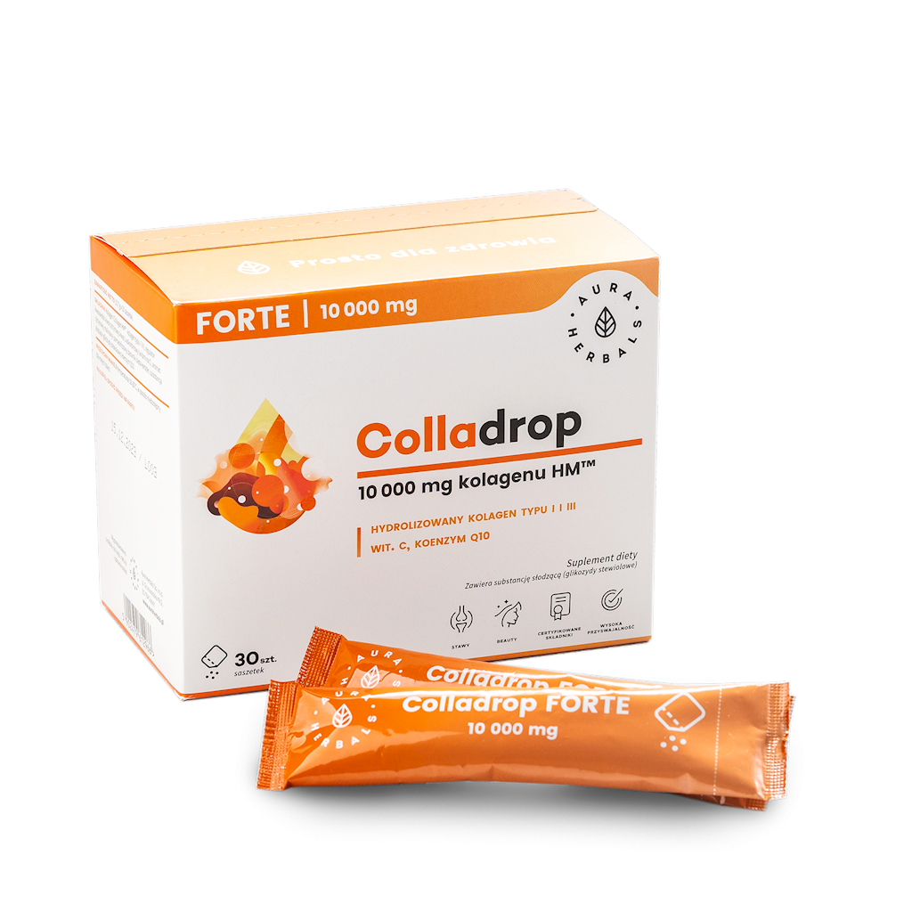 Colladrop Forte Kolagen Morski 10000mg Saszetki 30 sztuk - Aura Herbals