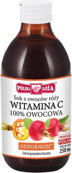 Sok z Owoców Dzikiej Róży z Witaminą C 100% 250ml - Polska Róża
